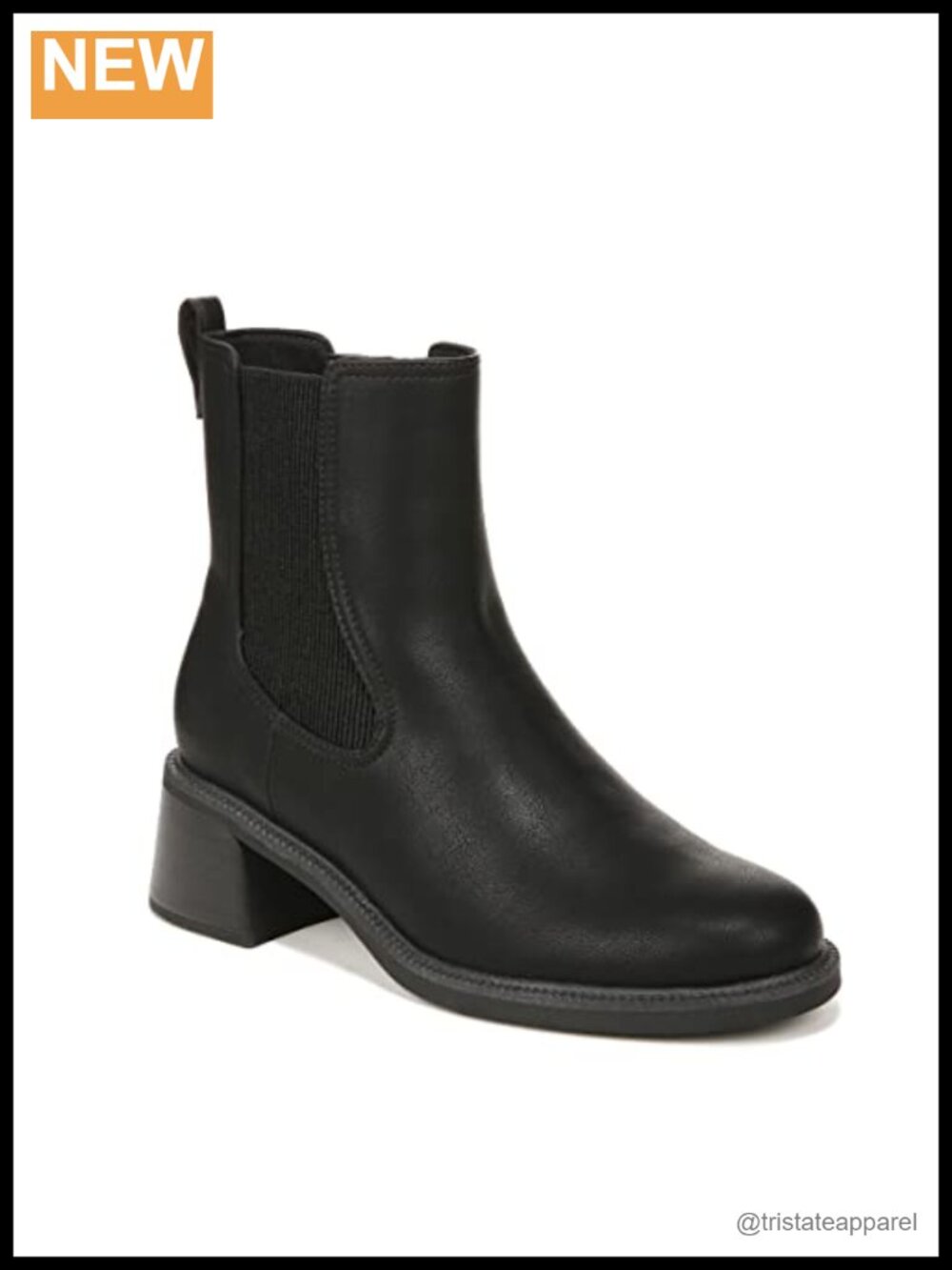 Women's Mid Calf Block Heel Boots Faux Leather Side Zip
